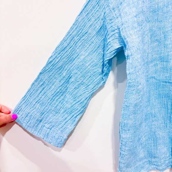 LIV BY HABITAT Blue linen tunic with cowl collar | Relaxed coastal | Medium * - Picture 6 of 8